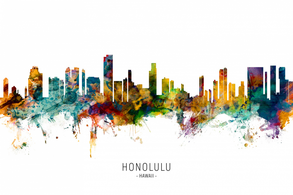 Honolulu Hawaii Skyline von Michael Tompsett