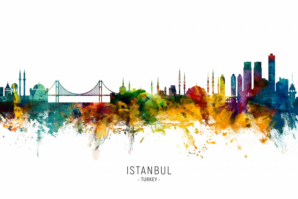 Istanbul Turkey Skyline von Michael Tompsett