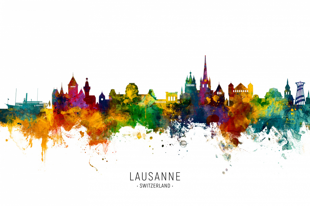 Lausanne Switzerland Skyline von Michael Tompsett