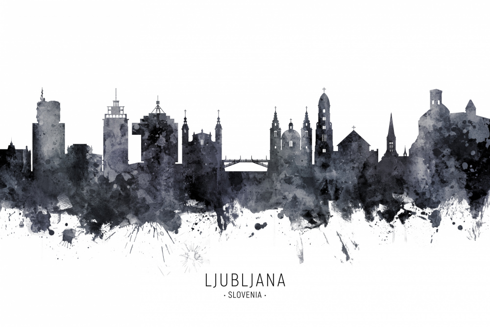 Ljubljana Slovenia Skyline von Michael Tompsett