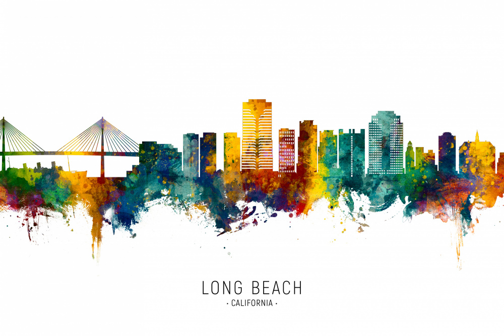 Long Beach California Skyline von Michael Tompsett