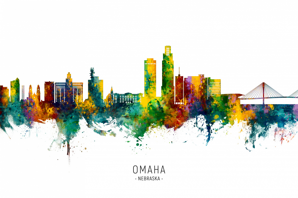 Omaha Nebraska Skyline von Michael Tompsett