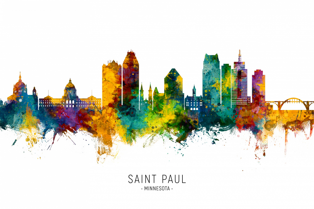 Saint Paul Minnesota Skyline von Michael Tompsett