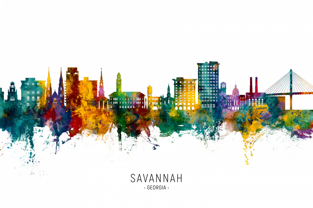 Savannah Georgia Skyline von Michael Tompsett