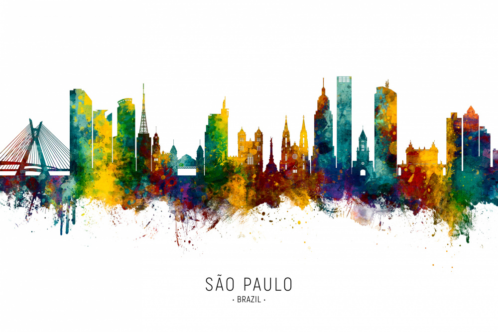 São Paulo Skyline Brazil von Michael Tompsett