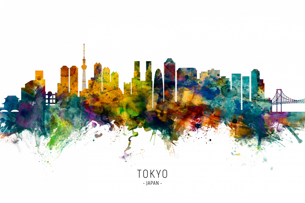 Tokyo Japan Skyline von Michael Tompsett