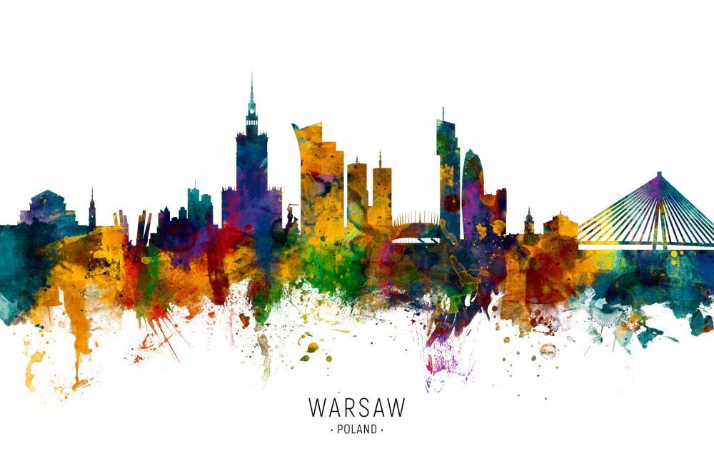 Warsaw Poland Skyline von Michael Tompsett