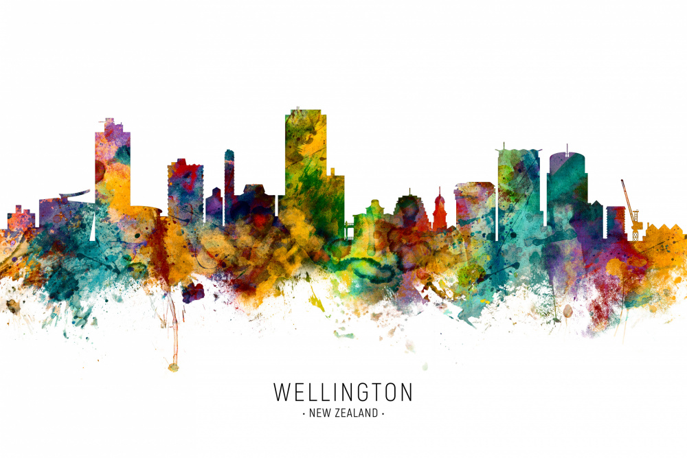 Wellington New Zealand Skyline von Michael Tompsett