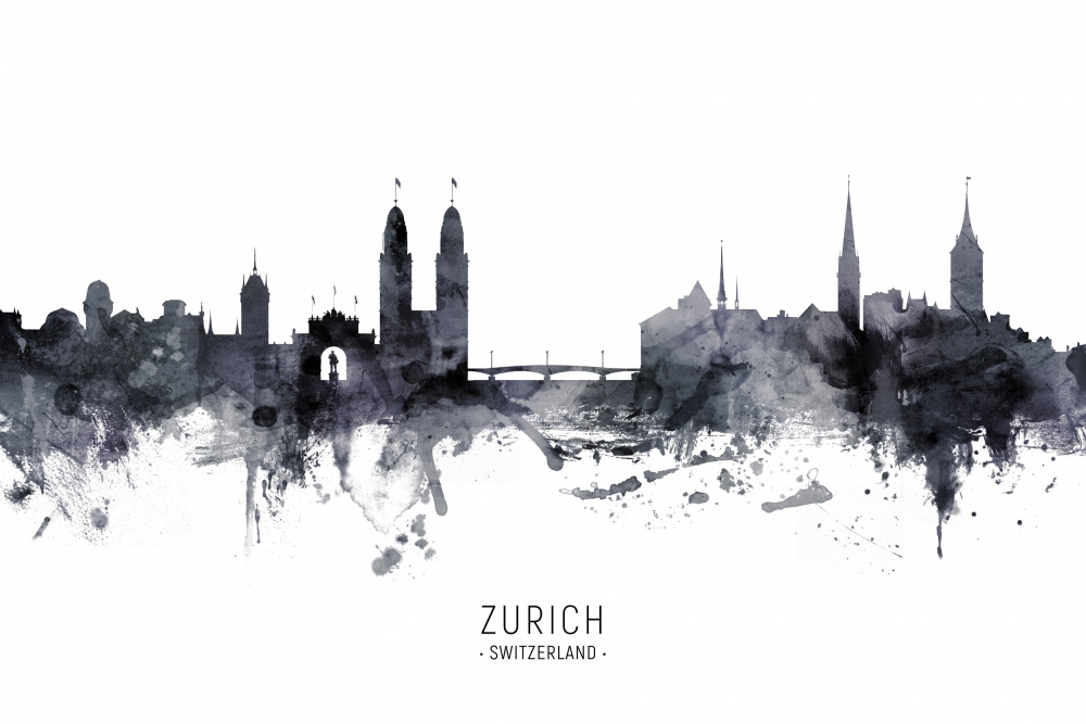 Zurich Switzerland Skyline von Michael Tompsett