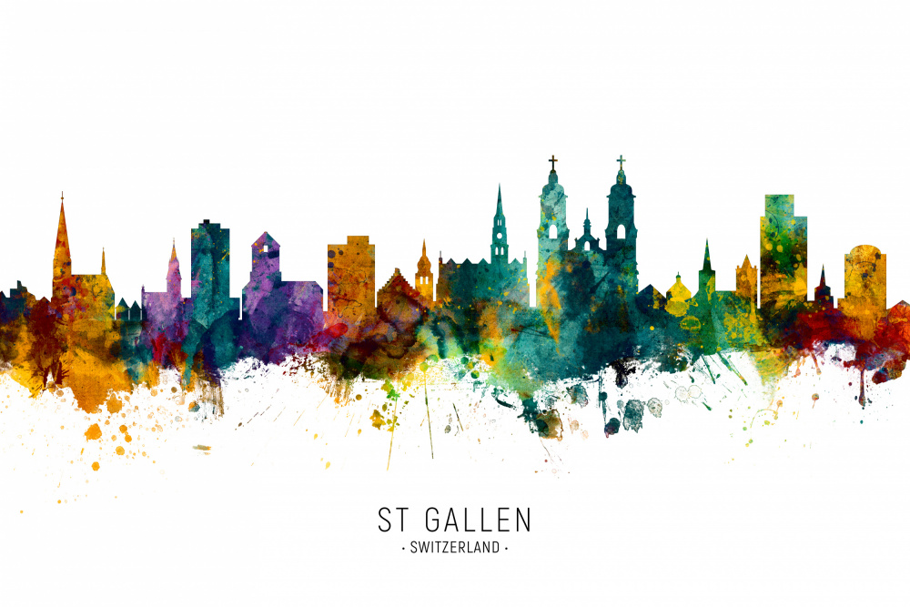 St Gallen Switzerland Skyline von Michael Tompsett