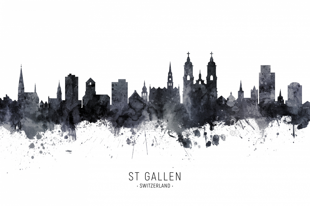 St Gallen Switzerland Skyline von Michael Tompsett