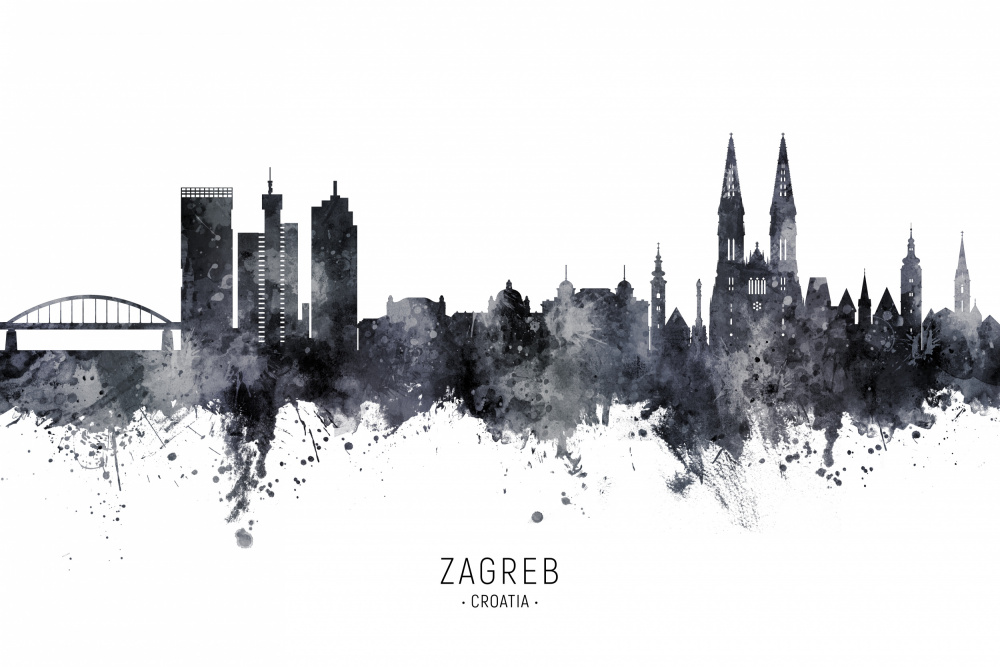 Zagreb Croatia Skyline von Michael Tompsett