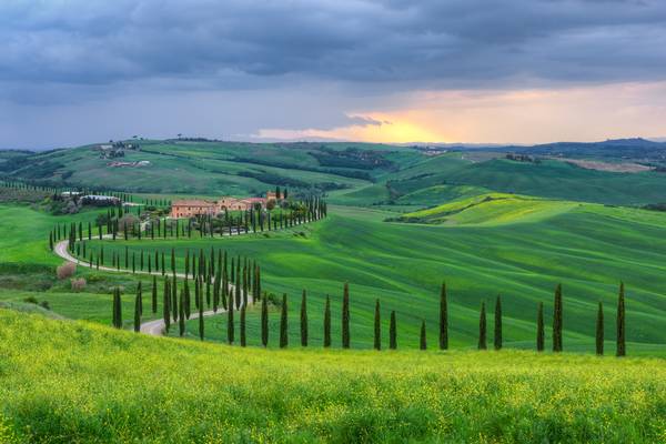 Landgut Baccoleno in der Hügellandschaft Crete Senesi, Toskana von Michael Valjak