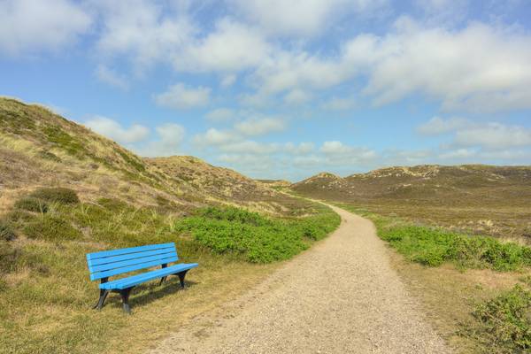 Sylt blaue Bank in den Dünen von Michael Valjak