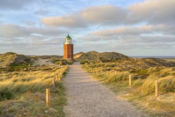 Sylt Quermarkenfeuer in Kampen in der Abendsonne von Michael Valjak