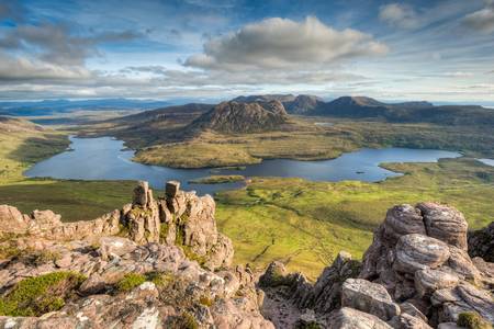 Blick vom Stac Pollaidh in Schottland