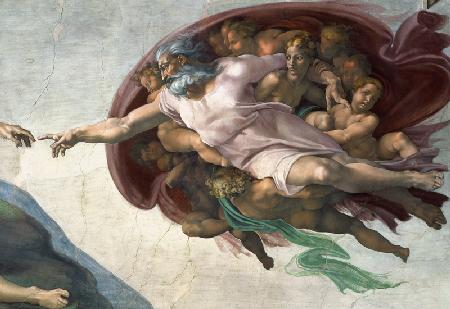 Sistine Chapel Ceiling: Creation of Adam, 1510 (detail of 77430)