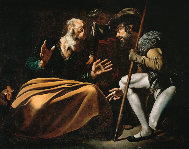 Petrus verleugnet Jesus von Michelangelo Caravaggio