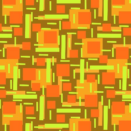 Shapely Overlap Orange Green On Brown Orange Geometric Abstract