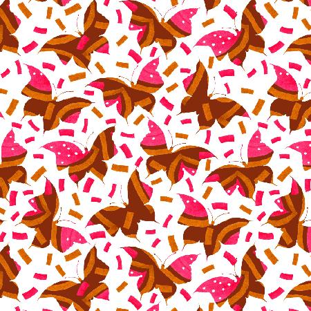 Geometric Butterflies Pink Brown