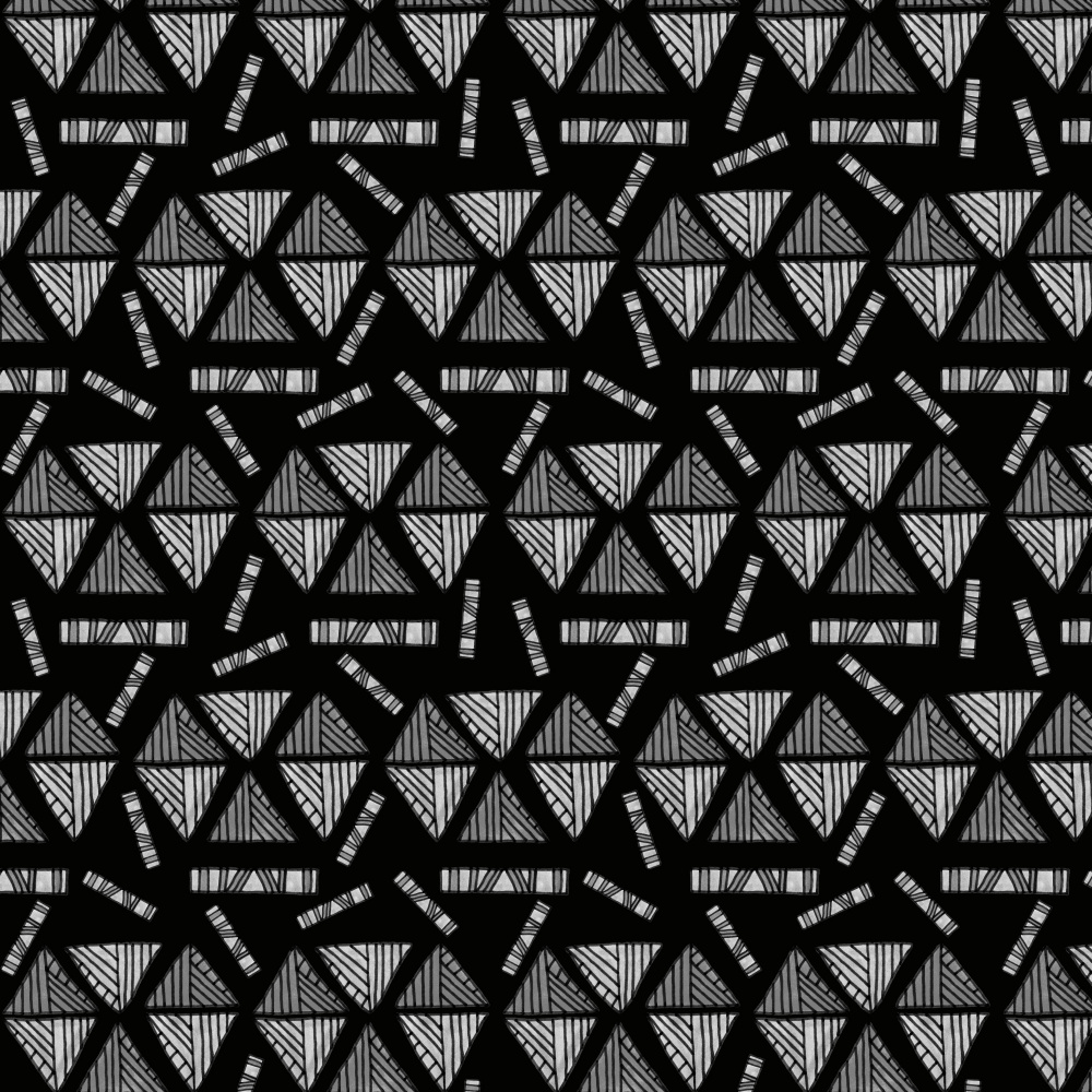 Tribal Ethnic Triangles Shapes Gray Black von Michele Channell