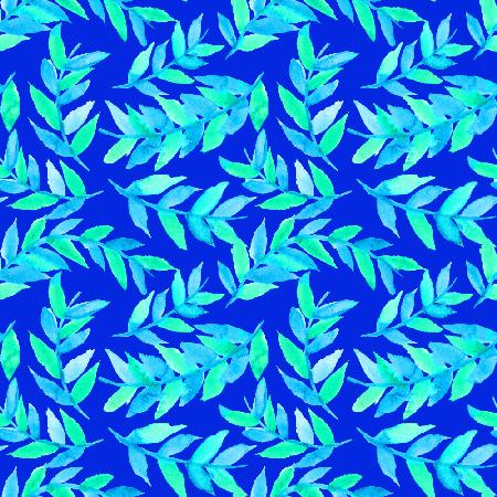 Turquoise On Blue Leaves Curved