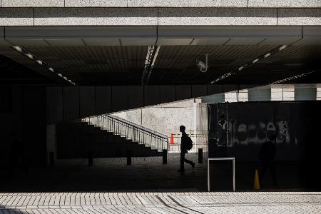 In the underpass