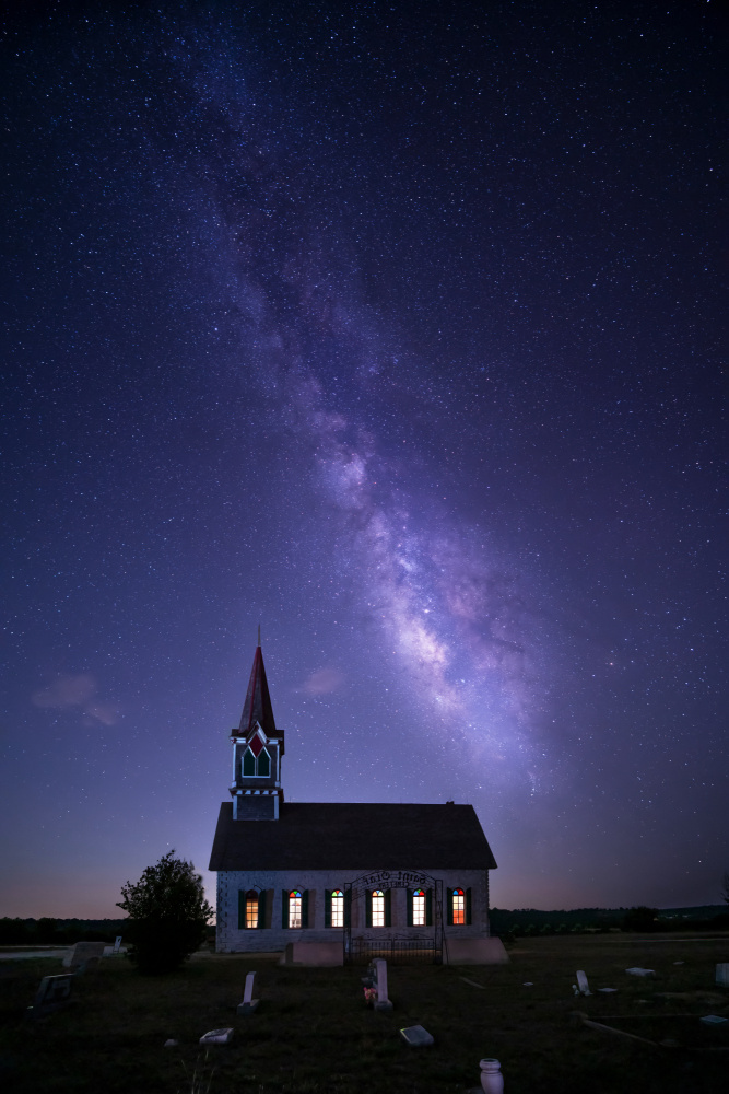 A Church under Milky Way von Mike He