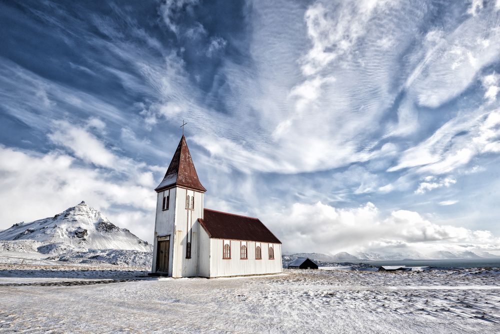 Hellnar Chuch in Spring von Mike Kreiten