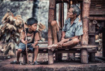 Grandpa with grandkid