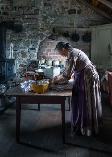 Working in the kitchen