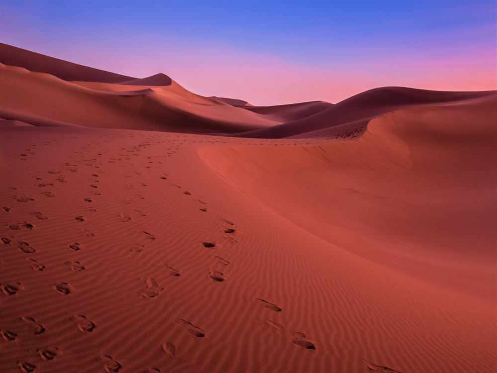 The colors of the desert at sunset von Miroslaw Prybinski