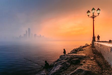 Abu Dhabi Cityscape - Foggy Morning