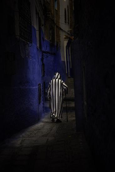 In the alleys of the city chaouen in Morocco