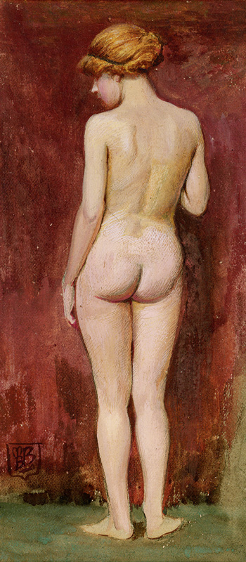 Study of a nude (w/c and pencil on paper)  von Murray Bladon