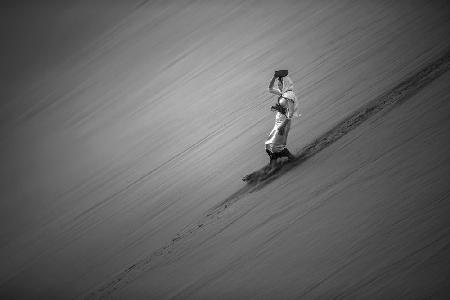 Crossing the sand dunes