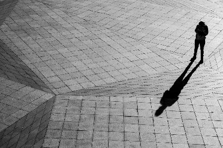 grey shadows on concrete tiles