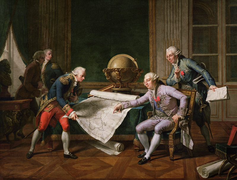 Louis XVI (1754-93) Giving Instructions to La Perouse, 29th June 1785 von Nicolas André Monsiau