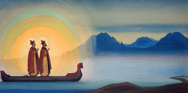 Die Heiligen Boris und Gleb von Nikolai Konstantinow Roerich