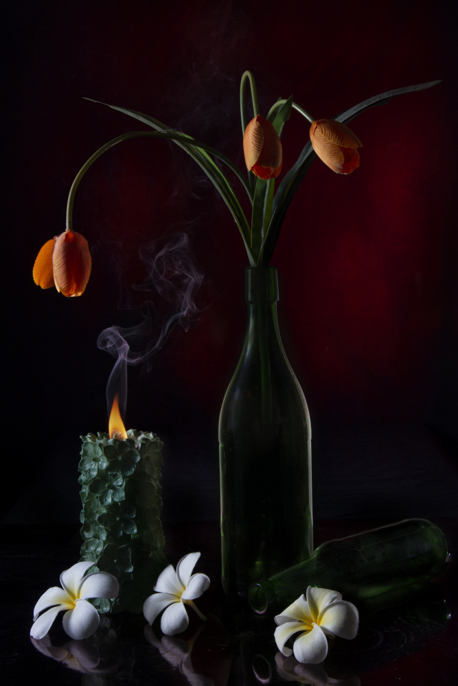 Flower and Candle von NILOTPAL CHATTERJEE