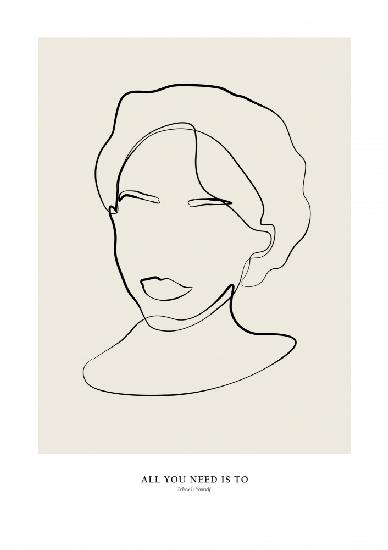 Modern female line art