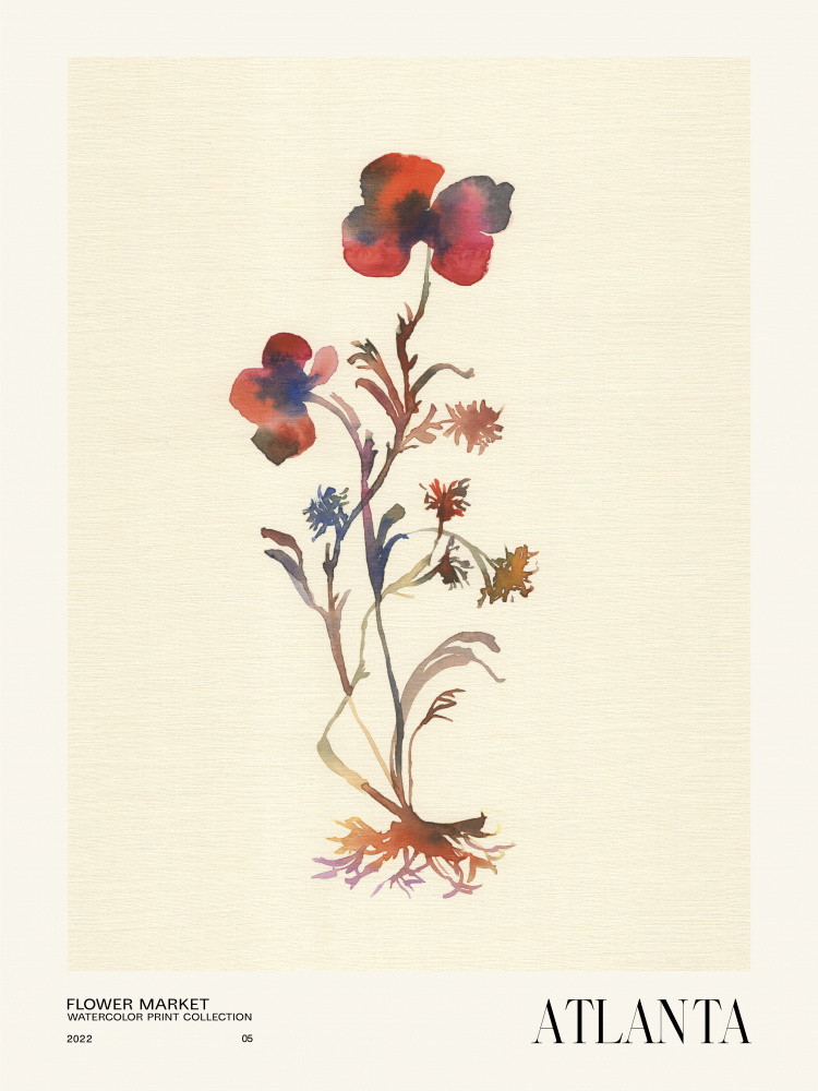 Watercolor print collection. Flower market - Atlanta von NKTN