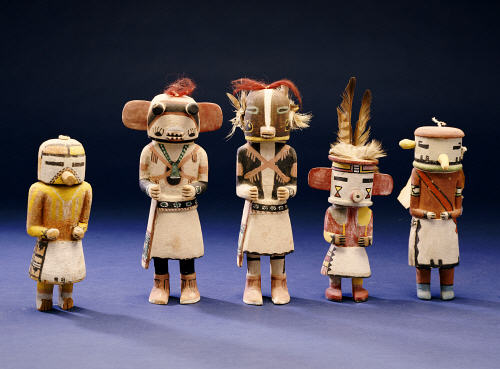 Five Hopi Cottonwood Kachina Dolls von 