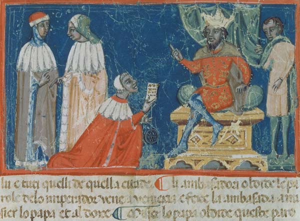 Codex Correr I 383 Emperor Frederick Barbarossa (c.1123-90) receiving the Venetian ambassadors, Vene von 