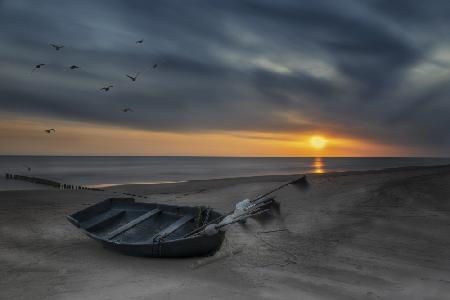 Boat at sunset