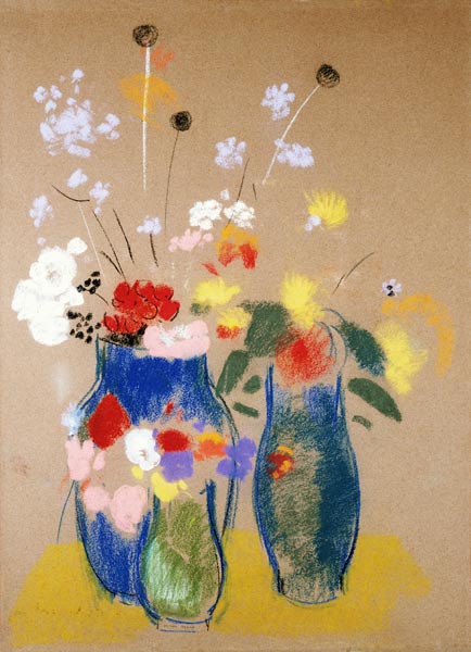 Three Vases Of Flowers von Odilon Redon