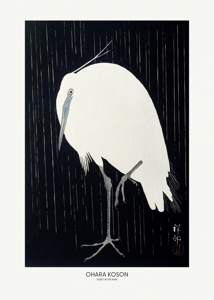 Egret In The Rain von Ohara Shôson