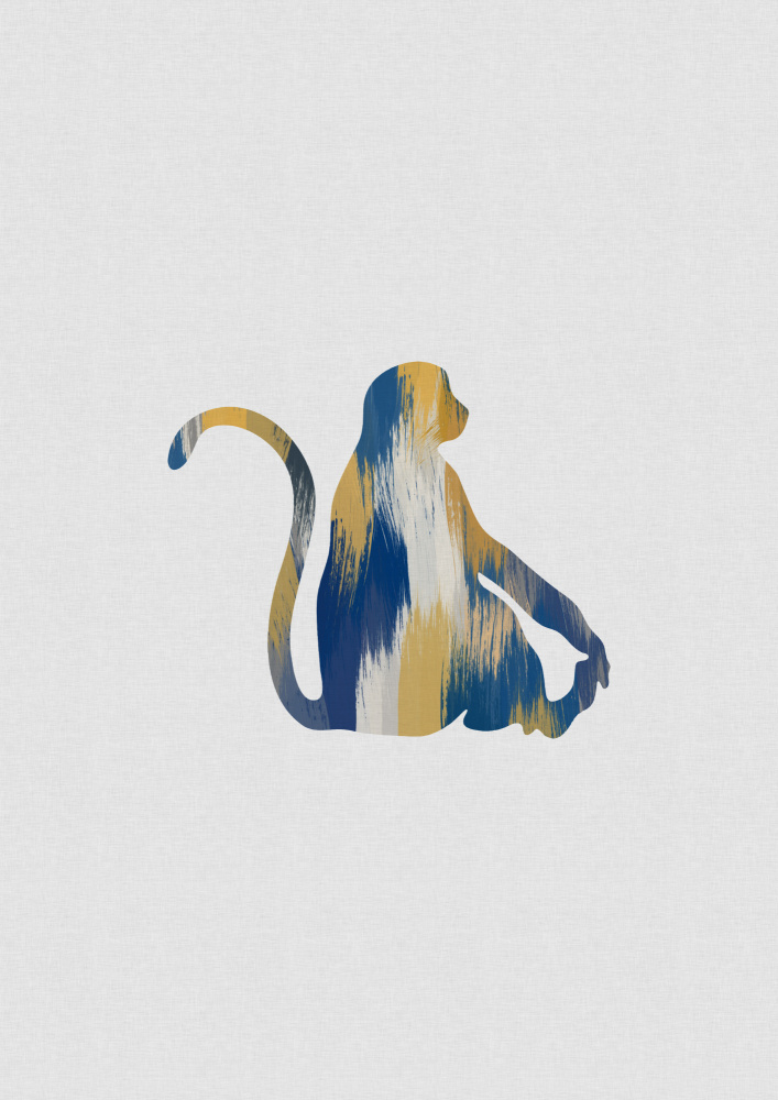 Monkey Blue & Yellow von Orara Studio