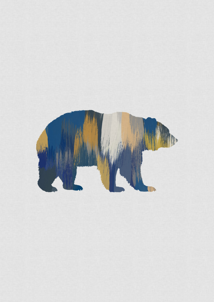 Bear Blue & Yellow von Orara Studio