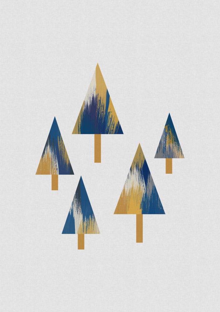 Trees Blue & Yellow von Orara Studio